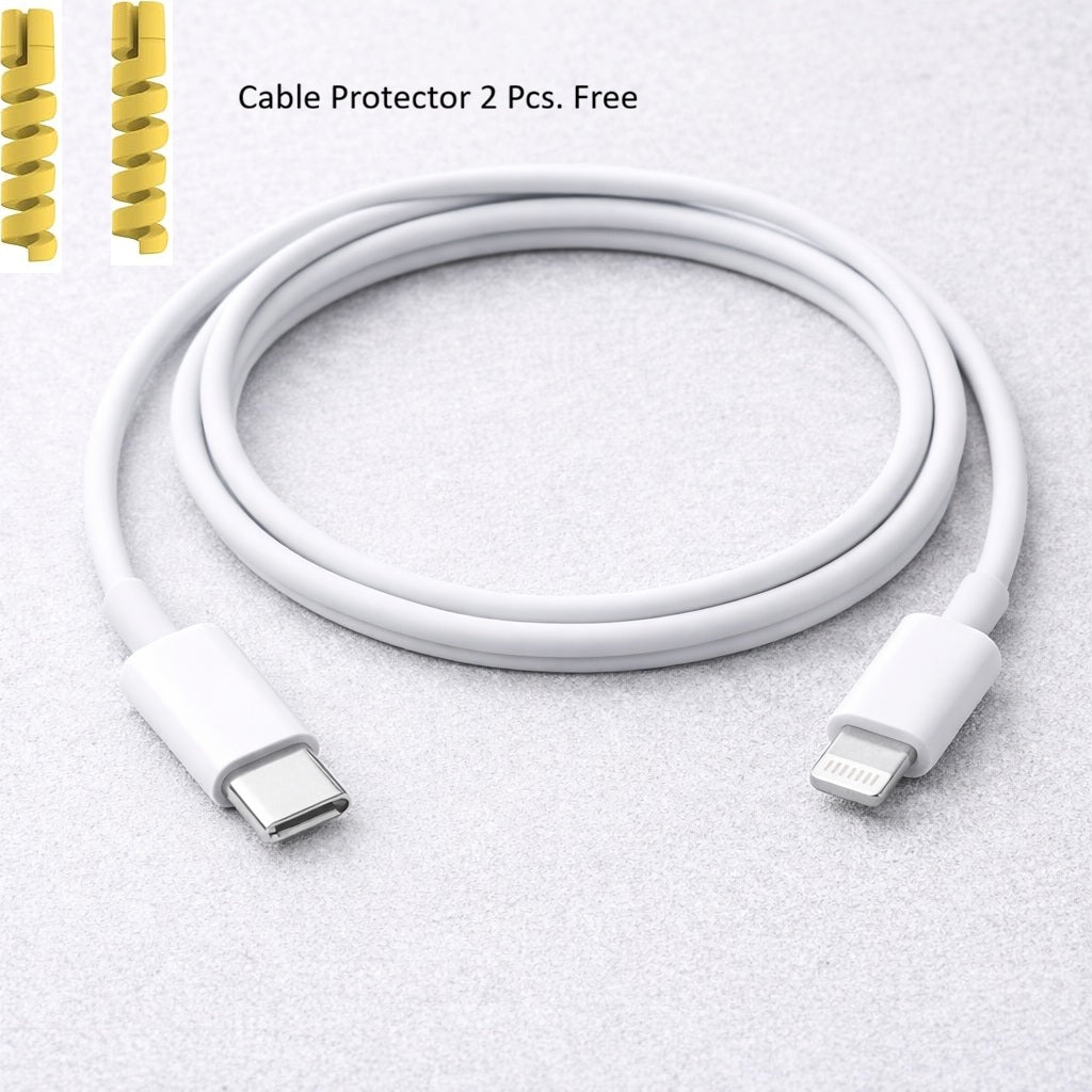 AppleAura Lightning Cable 1 m MQUO632M/A (Compatible with iPhone, White, One Cable) with 6 Month Warrenty