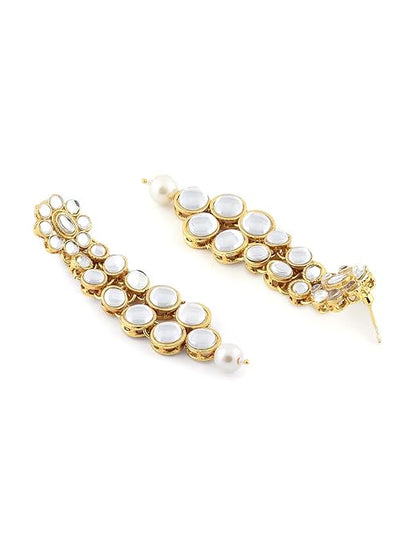 FluteVrinda Women's Traditional Kundan Necklace Set (Gold) (21 - B07Q31CC7B )