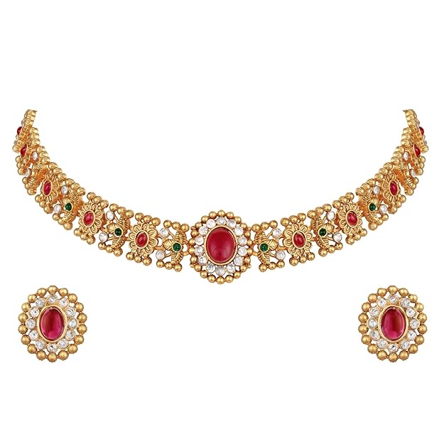 FluteVrinda Fashion Necklace Jewellery Set for Women Traditional Latest Stylish Design Fancy(B0FRM2BVB1 )
