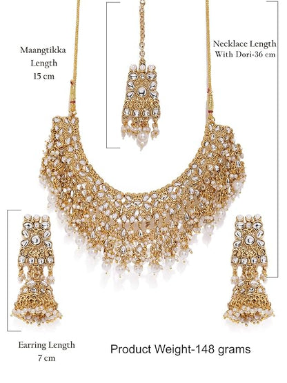 FluteVrinda Green & Pink Stones Ethnic Collar Bone Necklace Earring & Ring Set For Women(8- B07QBCC7NW)