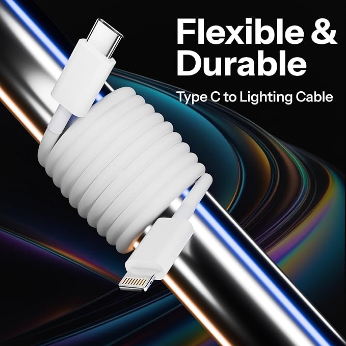 AppleAura Lightning Cable 1 m MQUO632M/A (Compatible with iPhone, White, One Cable) with 6 Month Warrenty