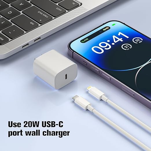 AppleAura Lightning Cable 1 m MQUO632M/A (Compatible with iPhone, White, One Cable) with 6 Month Warrenty