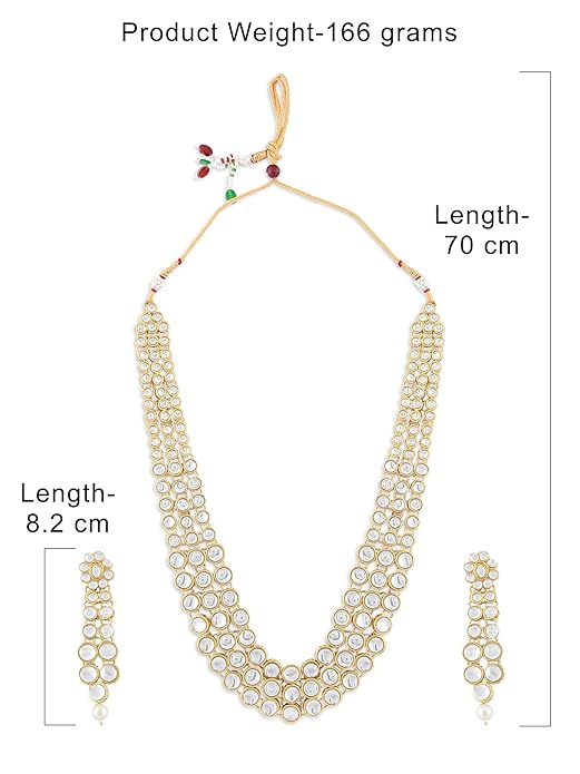 FluteVrinda Women's Traditional Kundan Necklace Set (Gold) (21 - B07Q31CC7B )