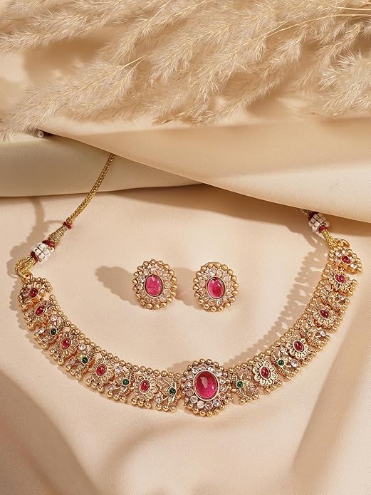 FluteVrinda Fashion Necklace Jewellery Set for Women Traditional Latest Stylish Design Fancy(B0FRM2BVB1 )