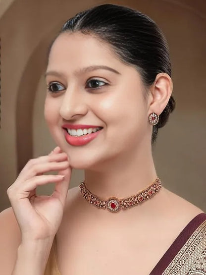 FluteVrinda Fashion Necklace Jewellery Set for Women Traditional Latest Stylish Design Fancy(B0FRM2BVB1 )